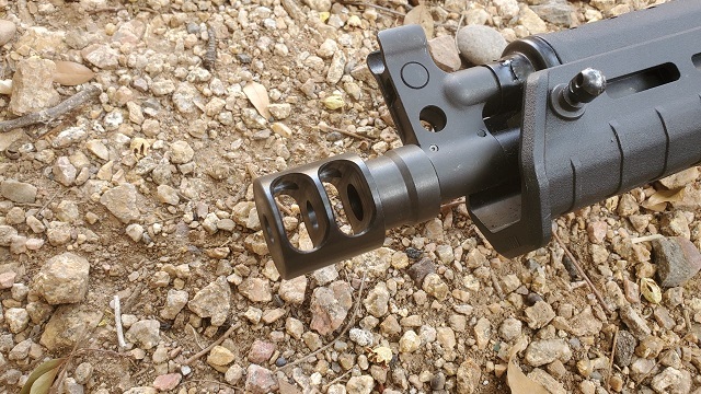 Short, 6 Port Muzzle Brake for AK47 14x1 LH